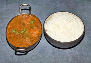 Egg Curry With Plain Rice