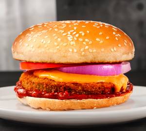 Veg schezwan cheese burger