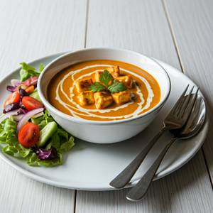 Paneer Butter Masala (01 Bowl) - served with Pickle, Chutney & Salad.
