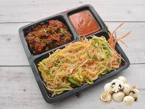 Veg Noodles With Mushroom Manchuriyan (dry/gravy)