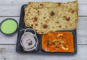 2 Plain Paratha With Butter Chicken