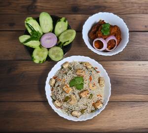Paneer Fried Rice With Chicken Kasha [2 Pieces]