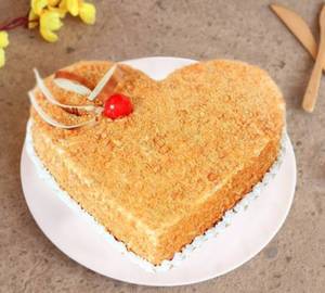 Butterscotch Heart Shape Valentine Cake