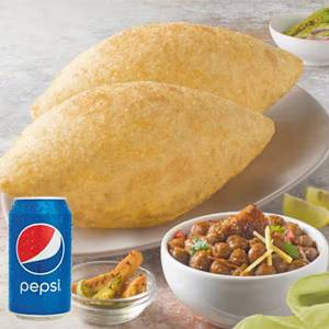 Chhole Bhature With Pepsi Can