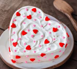Vanilla Heart Shape Valentine's Day Cake