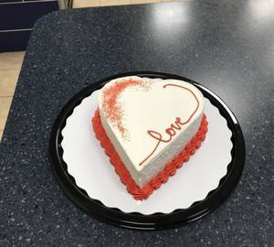Creative Valentine's Day Red Velvet Heart Cake