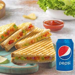 Veg Grill Cheese Sandwich With Pepsi Can
