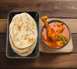 2 Pic  Kerala Paratha   & Chicken Curry 250 Ml