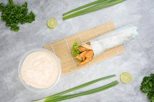 Chicken Wrap + Banana Papaya Smoothie