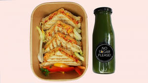 Multi Grain Veggie Sandwich And Heat Killer Mint Lemonade