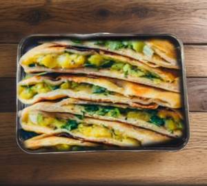 Aloo Paratha Masala Stuffed  WITH Curd AND PICKLE
