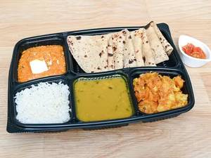 Vinayak mini thali 4 plain r roti + dal fry + kadi + mix veg. + Complimentary salad ( fix thali )