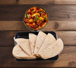 3 Phulka & Chilly Mushroom  Gravy 250 Ml