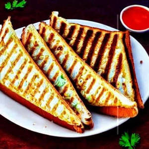 Cheese Aloo Matar Toast Sandwich