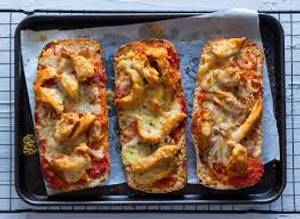 Bread pizza chicken