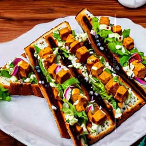 Shezwan Paneer Open Sandwich