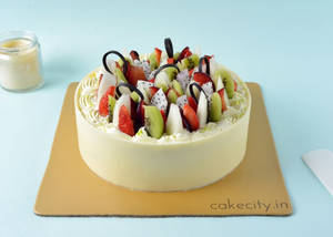 Fresh Fruit Cake (Eggless)