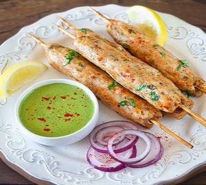 Mutton Seekh Kebab with Saffron Roti