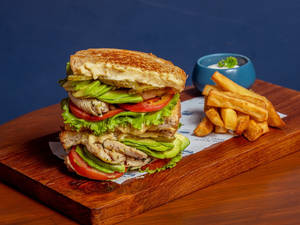 Chicken, Hummus And Avo Sandwich