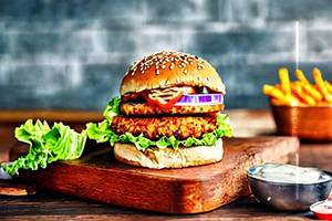 Schezwan Chicken Burger