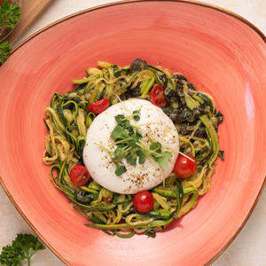Warm Burratta Zoodles (Keto)