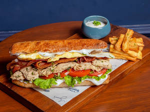 Grilled Chicken With Bacon & Egg Sandwich