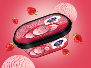 Strawberry Premium Ice Cream Tub 500ml