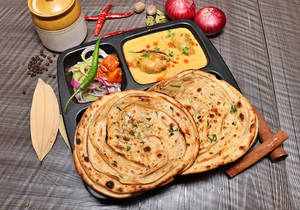 Kadhi Pakoda With 2 Roti's| Lachha Paratha| Naan Combo Mini Meal For 1