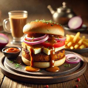 Amritsari Paneer Gravy Burger