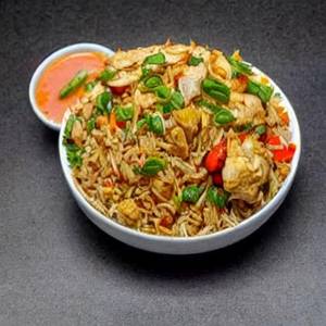 Chicken chilli garlic fried rice [spicy]