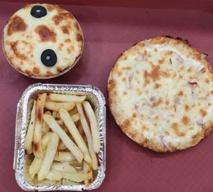 6" Veg Single Toppings 1 Pizza + Kulad Pizza + French Fries