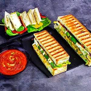 Veggies Paneer Club Grilled Sandwich