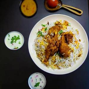 Chicken fry piece biryani full