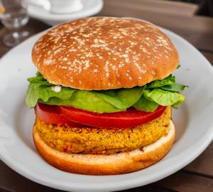 Paneer Chilli Lava Burger With Cheese Slice