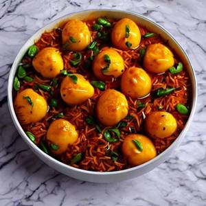Schezwan Double Egg Manchurian Egg Rice 