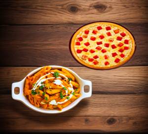 Cheese Tomato Pizza + Red Sauce Pasta