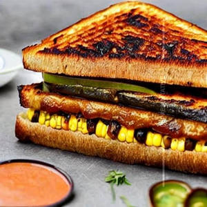 Veg Mushroom Corn Grilled Sandwich