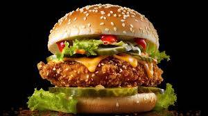 Chicken zinger cheese spicy burger