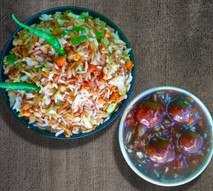Fried rice + manchurian