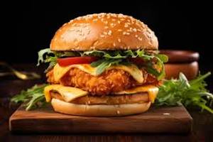 Chicken zinger double cheese burger