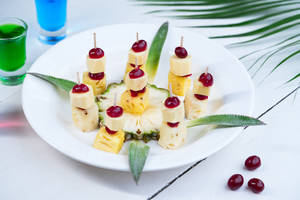 Retro Cheese Cherry Pineapple Bites