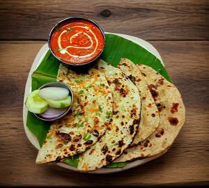 Paneer Butter Masala (250grm) + Butter Roti +  Butter Kulcha