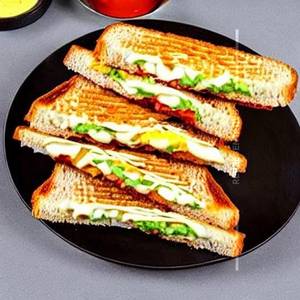Bread Butter Aloo Cheese Chutney Sandwich