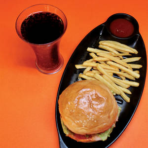 Combo 2: Fries+alu Tikki Burger