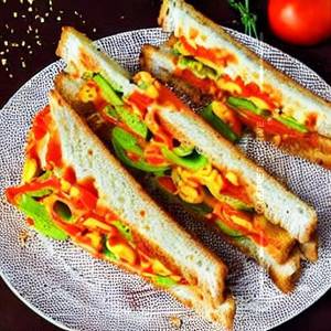 Masala Cheese Tomato Capsicum Sandwich