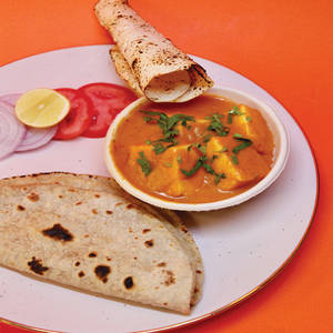 Combo 4: Fulka(2pcs) + Paneer Butter Masala+salad