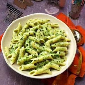 Fusilli Creamy Pesto  Basil Cheese Sauce