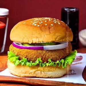 Tandoori aloo patty burger
