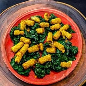 Crispy Fried Corn & Spinach