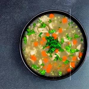 Chicken Burnt Garlic Soup